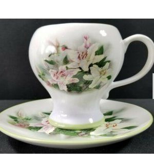 HUMMINGBIRD AND LILIES TEACUP & SAUCER COLLECTORS CHOICE by LENA LIEL TELEFLORA